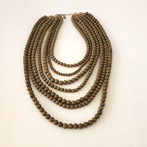 Statement Vintage Inspired Layered Bead Necklace Adjustable Clasp GUC - Picture 2 of 3